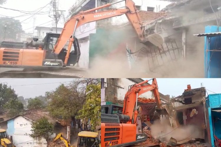 प्रशासन हुआ सख्त : भूमाफिया शेखर सोनकर पर शिकंजा, 2 करोड़ रुपये कीमत का अवैध निर्माण जमींदोज