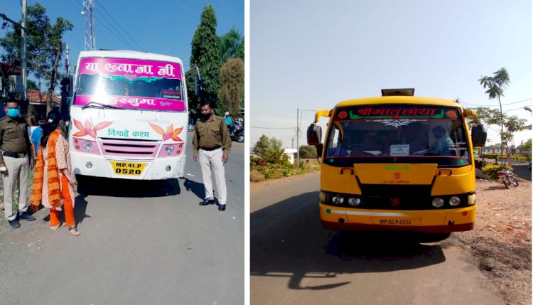 आरटीओ की ताबड़तोड़ कार्यवाही, अनफिट 2 बसें जप्त, ऑटो चालक को किया प्रोत्साहित 